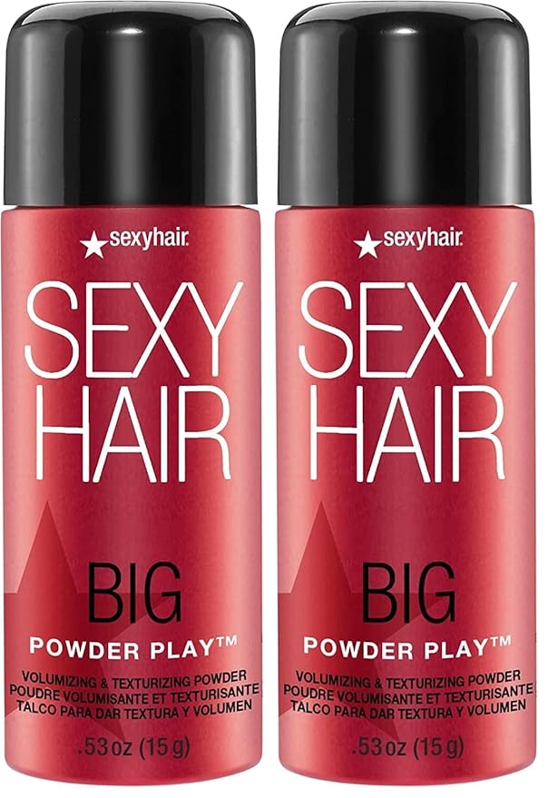 SexyHair Big Powder Play Volumizing & Texturizing Powder, 0.53 Oz | Colorless on Hair | Fragrance Free | Instant Lift (Pack of 2)