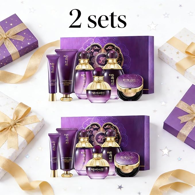 2 Sets Korean- Style Skin Care Set for Women - Face Care with Collagen,Snail Mucin Skincare Kit - Moisturize and Nourish the Skin - Include Toner, Cleanser, Lotion, Eye Cream, Face Cream, BB Cream
