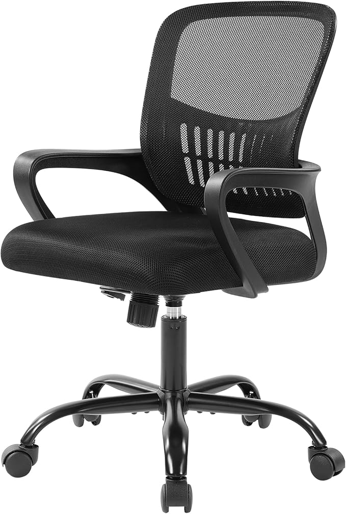 NEWBULIG Home Office Chair Desk Computer Chair Adjustable Ergonomic Lumbar Support Executive Chair with High Density Mesh 360 Degree Swivel Rolling Chair for Men Women Adults Black