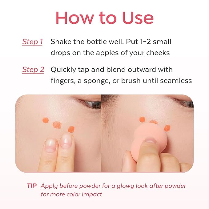 A'PIEU Juicy-Pang Water Blusher [CR01] – Fruity Liquid Blush for Cheeks, Buildable & Blendable Color, Hydrating Dewy Finish with Fruit Extract Blend & Rose Flower Water, 0.31 fl oz