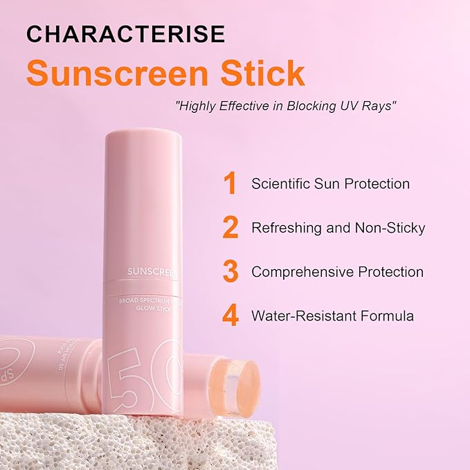 DAGEDA Watermelon Sunstick, Sunscreen Stick SPF 50, Transparent Lightweight Texture, Sweat and Water Resistant Roll On Sunscreen for Face and Body