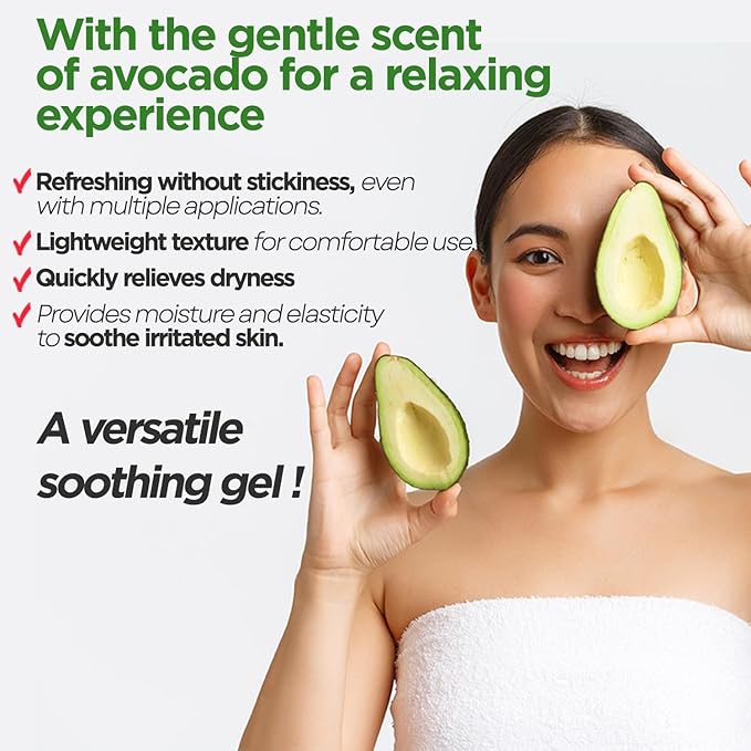 by.H Avocado Soothing Gel (30 PCS) - Moisturizer for Skin Elasticity & Vitality with Avocado Extract - Non-Sticky, Hydrating Formula for Collagen Production & Nourishment - Ideal for Daily Use