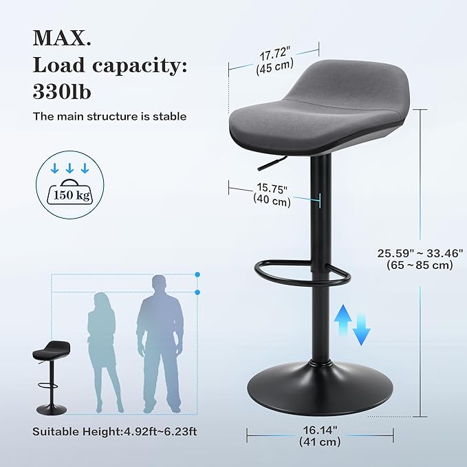 IWMH Standing Desk Stool, Height Adjustable Standing Desk Chair, Ergonomic Sit Stand Stool with Footrest, 360° Swivel Leaning Stools for Office Home (Grey)
