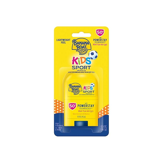 Banana Boat Sport SPF 30 Sunscreen Lotion 8oz and Kids Sport Sunscreen Stick SPF 50 0.5oz Bundle