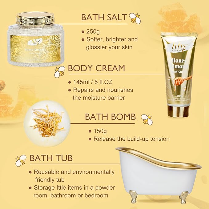 Mothers Day Gifts for Women - 7-Piece Spa Gift Set, Bath and Body Gift Set, Bath Collection | Valentines Day Gifts for Mom, Fathers Day, Birthday, Christmas Gift, Holiday Present for Women