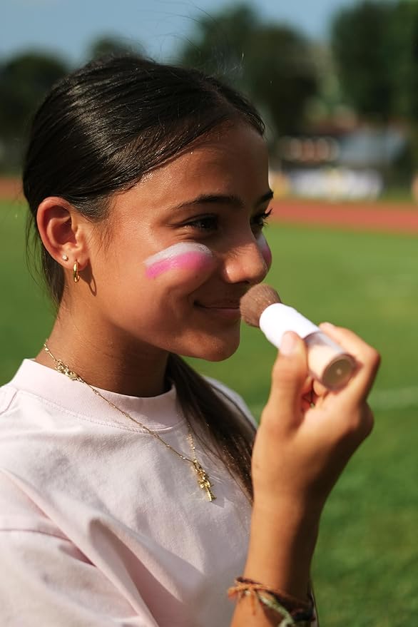 SHINER STICKS™ Dual-colored Applicator Athletic Sunscreen Sticks, 9 Colors, SPF30 UVA & UVB Protection, Water-Resistant, Moisturizer, Glare Reduction, Easy application & removal (Pink and Gold)