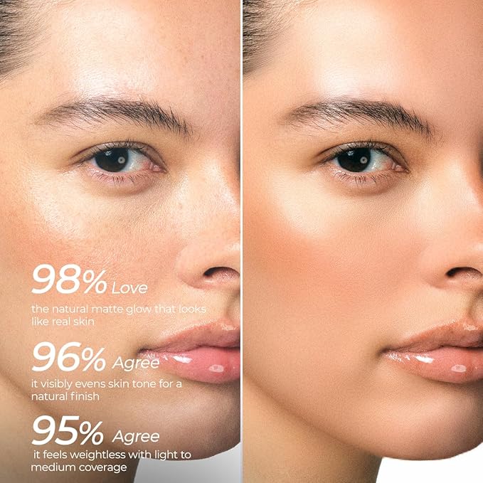 SACE LADY Bare Touch Skin Tint SPF 30, Skin-Like Serum Tinted Moisturizer Lasts Up to 16HR, Lightweight Natural Matte Glow Finish, Infused with Peptides and Hyaluronic Acid (#03 Natural)