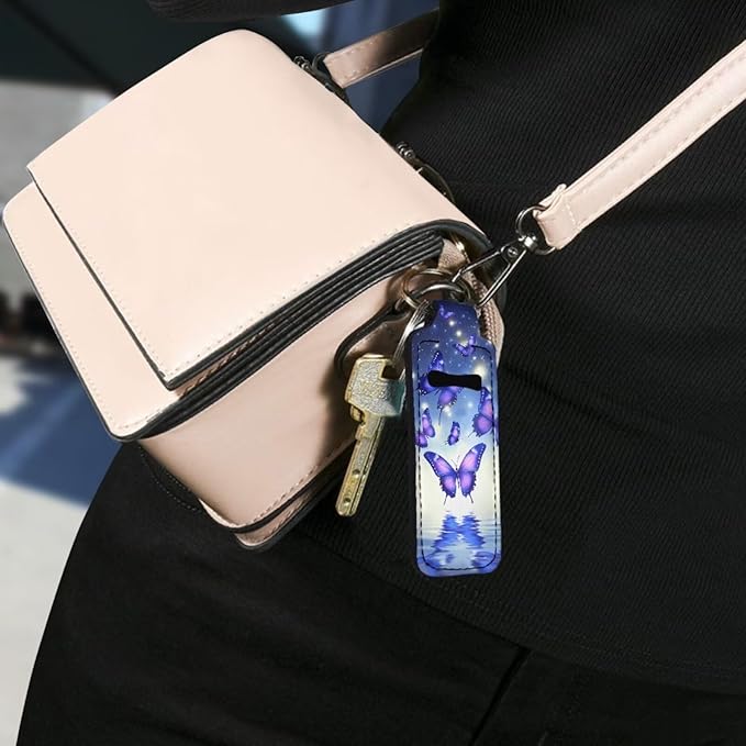 Pensura Chapstick Holder Keychain Fashion 5 Pcs Car Keychain Holder Portable Chapstick Holder Keep from Scratched and Dust