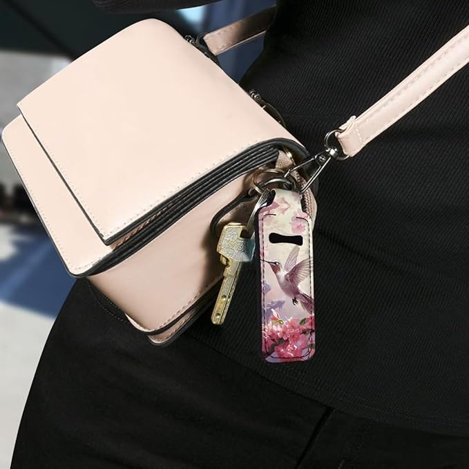 Pensura Chapstick Holder Keychain Fashion 5 Pcs Car Keychain Holder Portable Chapstick Holder Keep from Scratched and Dust