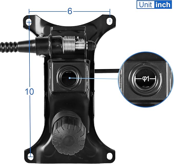 Heavy Duty with Adjustment Backrest Tilt Replacement Office Chair Swivel Tilt Control Seat Mechanism Gas Type (6×10 Hole)
