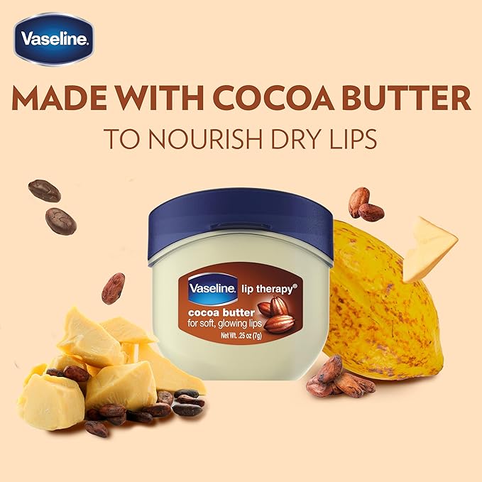 Vaseline Lip Therapy Cocoa Butter.25 oz (Pack of 8)