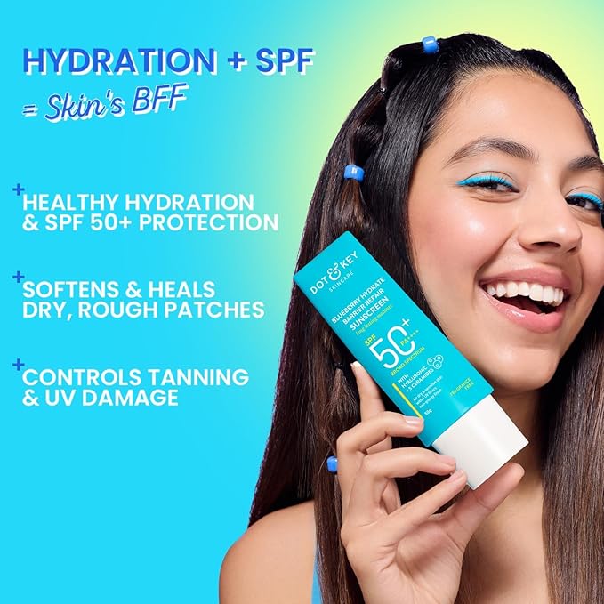 Dot&Keey's Blueberry Hydrate Barrier Repair Sunscreen, SPF 50+ PA++++, 80g