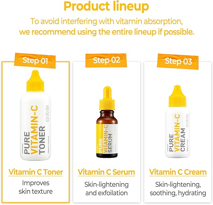 SKINMISO Pure Vitamin C Toner | Women and Men Korean Skin Care Products - Pore Minimizer & Hydrating Toner for Face | Kbeauty Essence Facial Toner for Oily, Dry & Aging Skin - Pack of 1 (3.51 fl. oz)