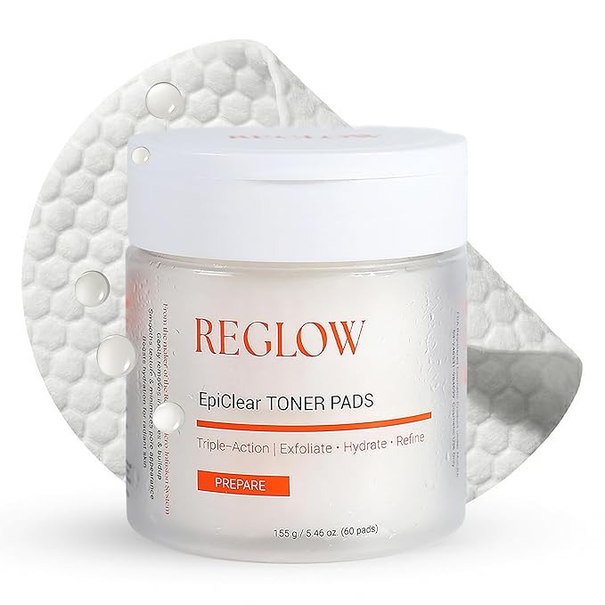 ReGlow EpiClear Toner Pads – Exfoliating Facial Pads with PHA, AHA, BHA & Niacinamide – Pore Refining, Hydrating & Resurfacing Daily Peel – Clinic-Inspired Skincare for Smooth Texture