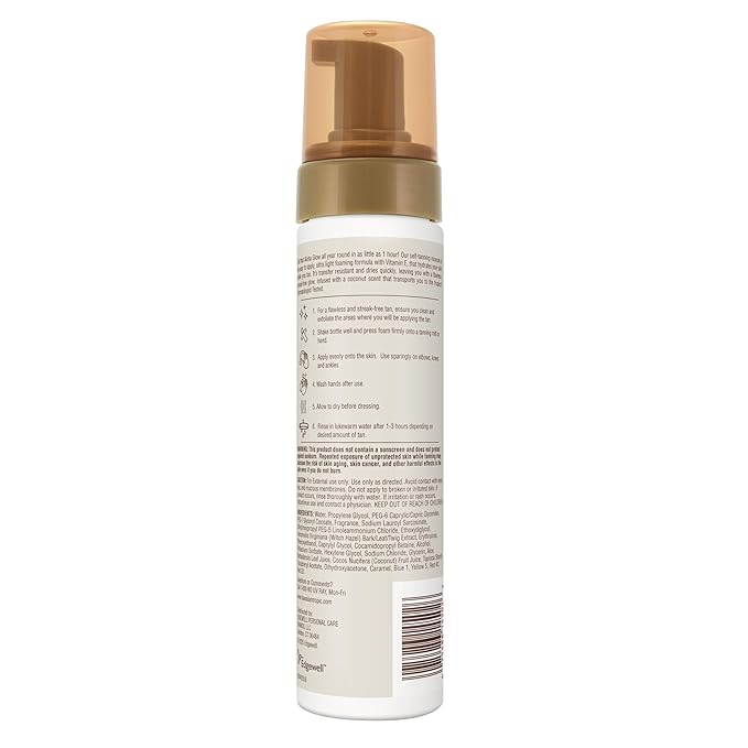 Hawaiian Tropic Aloha Glow Self Tanning Mousse, Express Tan, 6.7oz | Self Tanner Mousse, Fake Tan Foam, 1 Hour Express Sunless Tanner, Sunless Tanning Foam, 6.7 fl oz