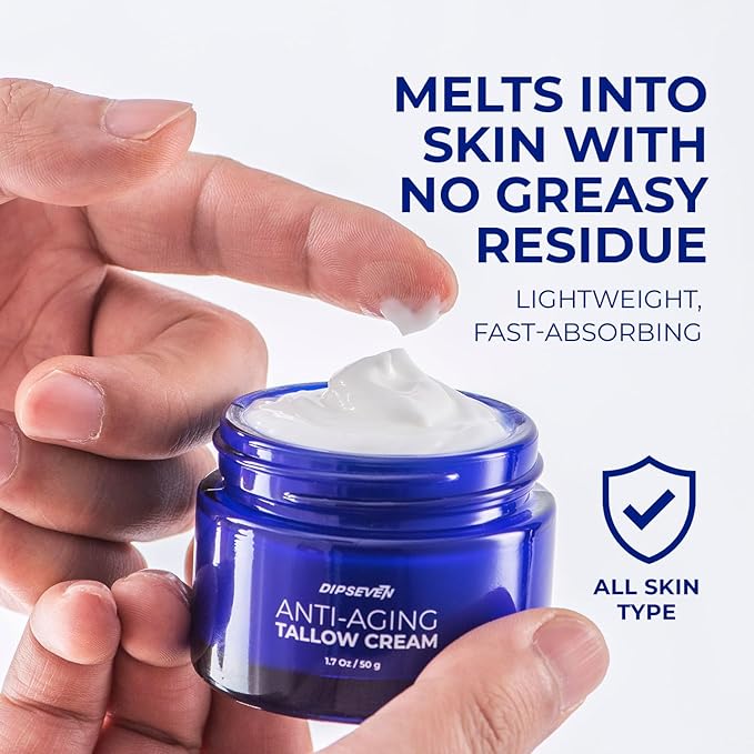 Wrinkle Defense Beef Tallow for Face: Anti-Aging Cream For Men with Beef Tallow, Retinol & Peptides - Day & Night - Facial Skin Care - Anti Wrinkle Organic Face Cream Moisturizer