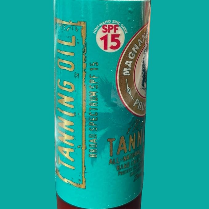 MAGNANIMOUS TANNING OIL W/MINERAL SUNSCREEN SPF15 (100% ALL-NATURAL AND CHEMICAL FREE) THE BEST ALL-NATURAL TANNING OIL WITH MINERAL SUNSCREEN ON PLANET, ZEUS APPROVED!