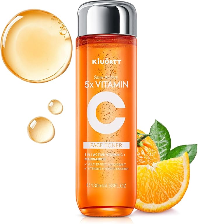 5X Vitamin C Toner - Vitamin C Face Toner with Niacinamide & Hyaluronic Acid Deep Hydration & Improves Skin Tone - Korean Skin Care for All Skins, 130ml