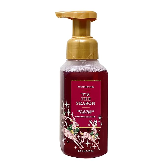 Bath & Body Works 'Tis The Season 4 Pack Gentle Foaming Hand Soap Bundle with a Natural Oats Sample Soap