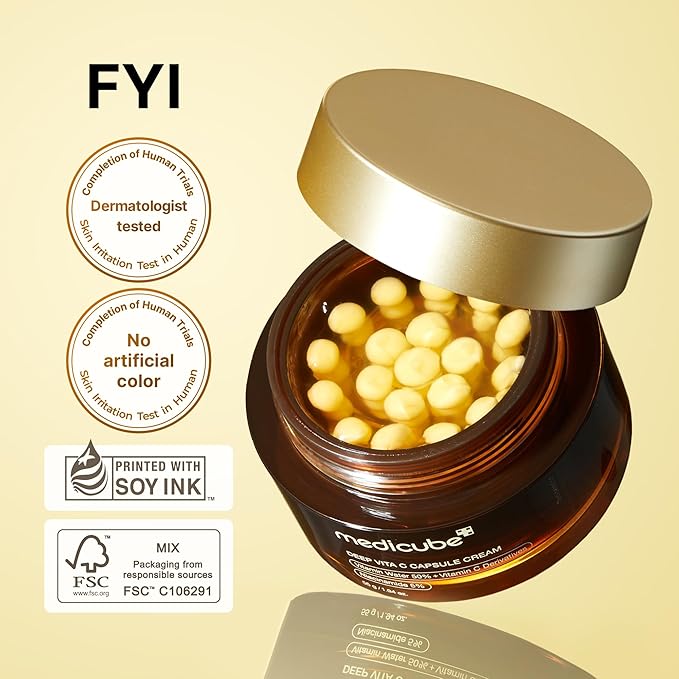 medicube Daily Hydration Capsule Duo: Hyaluronic Acid Cream and Deep Vitamin C Capsule Cream | Radiance Boosting and Soothing Daily Moisturizer Set for Balanced, Hydrated, and Healthy Skin