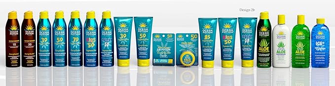 Ocean Potion Face Zinc SPF 50, Broad Spectrum UVA/UVB Protection, Clear Zinc Oxide Facial Sunscreen, Water-Resistant, Enriched with Aloe & Vitamin E, Oxybenzone-Free