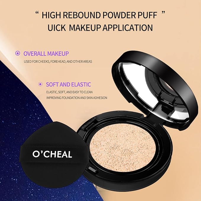bb Cream, Flawless BB Cream Long Lasting No Makeup Removal, Long-Lasting CC Cream Concealer With Powder Puff, Even Skin Tone for All Skin Types, Natural Color (A)