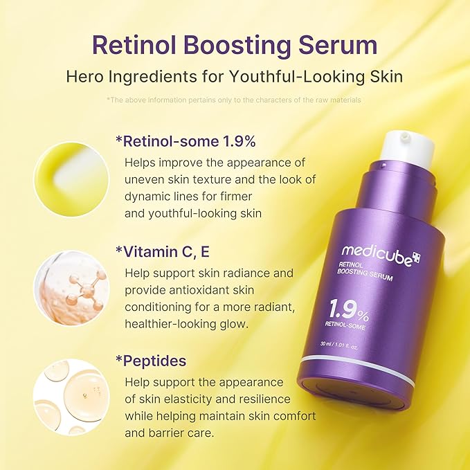 medicube Retinol & Vitamin C Radiance Duo: Retinol Boosting Serum and Deep Vita Capsule Cream | Peptides, Vitamin C Capsules for Fimer-Looking Skin, Radiance and Dull Skin | Korean Skincare