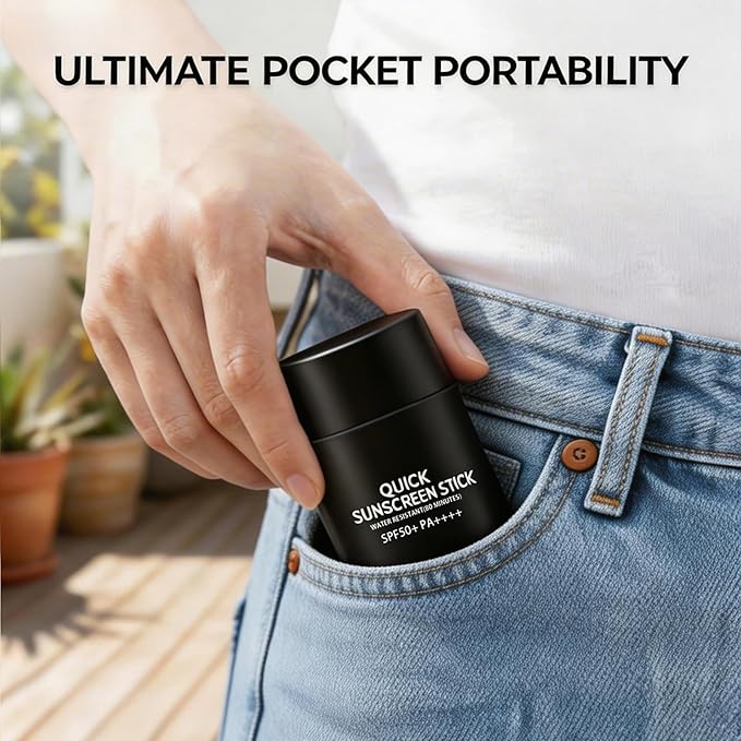 Sunscreen Stick SPF PA50++++ Broad Spectrum, Semi-Matte Korean Sunstick for Face and Body, No White Cast, Water Resistant 80 Min, Portable Sunscreen for Beach Sports Daily Use, Travel Size