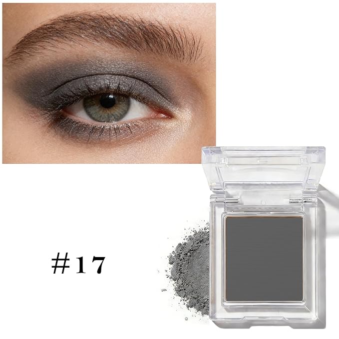 Matte Black Single Eye Shadow Palette Makeup, Neutral Powde Eye Shadow for Women, Eye Brightener Eye Shadow Primers, Monochrome Natural High Pigment Mini Eyeshadow, sombras para ojos