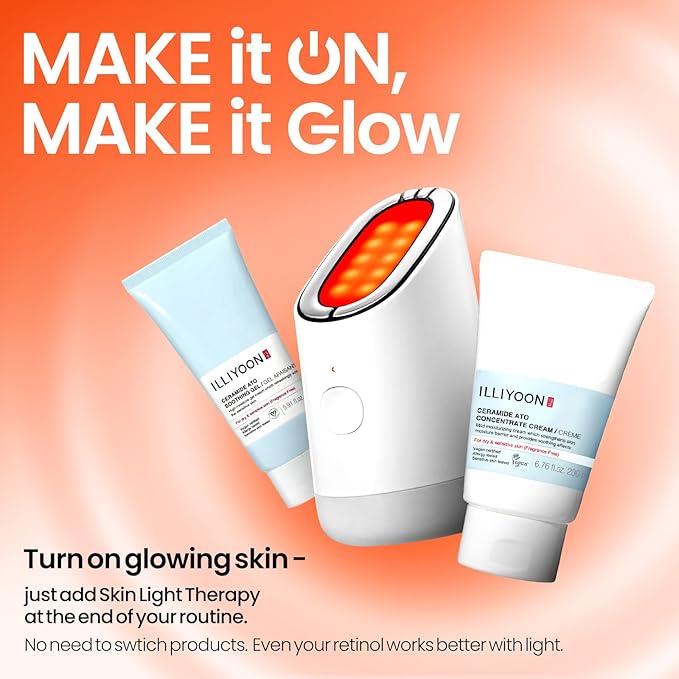 MakeOn Skin Light Therapy III - 5 in 1 Massager, Real Glow Skin Booster, Red Light LED for Face, Beauty Massager for Pore Tightening, Radiant, Firming, Korean Skin Care