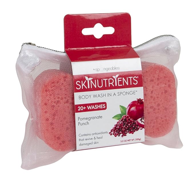 Spongeables Body Wash in a 20+ Wash Sponge, Pomegranate Punch, 3 Count