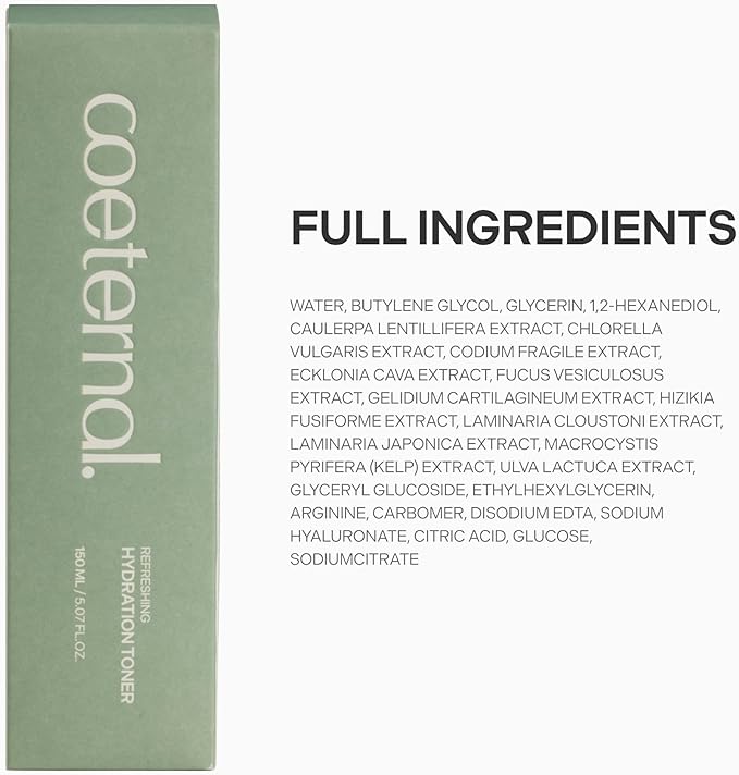 Refreshing Hydration Toner, Korean Face Toner with Hyaluronic Acid & Algae11, Hydrating & Calming for Glass Skin, Dry or Oily Skin, K-Beauty Skincare 150ml / 5.07 fl.oz.