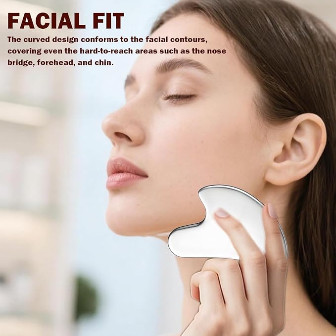 2 Pcs Lymphatic Contour Face Brush,Lymphatic With 1 Gua Sha Tool,Lymphatic Brush For Face For Drainage,Puffiness Reduction & Facial Massage–Ultra-Soft Bristles,Ergonomic Design
