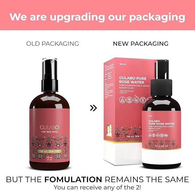 MZ Gulabo Premium Rose Water - Skin, Face and Hair Toner - for All Skin Types - (110 ml)
