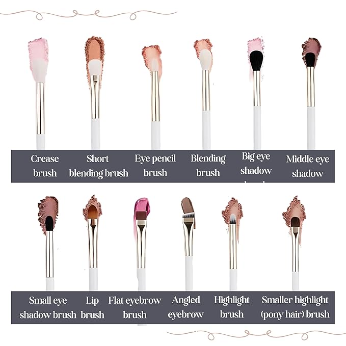 Makeup Brush Set (24 Pieces) - Includes Foundation, Powder, Concealers, Highlighter, Contour, Eye Shadows & Blush Brushes - Face & Eye Make Up Brushes with Soft Bristles - Leather Case Included