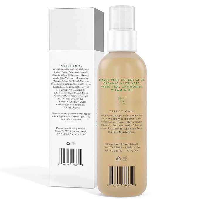 AppleBiotic ACV Face Wash, Toner Bundle - Cleanse, Tone, Brighten