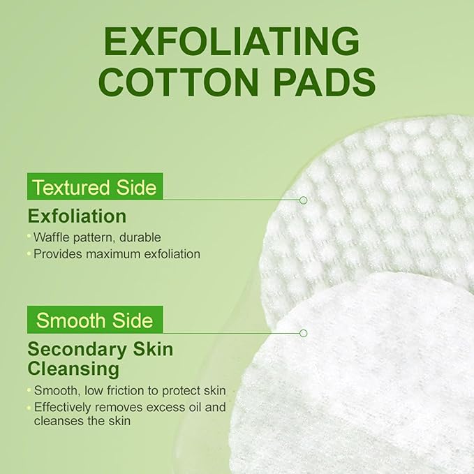 2% BHA+5% AHA Exfoliant Pads, Reduce Acne, Blackheads and Blemishes, Deep Cleanse, Control Oil, Minimizes Pores, AHA BHA Toner Pad Gentle Exfoliation, Improve Rough Skin, 60 Pads