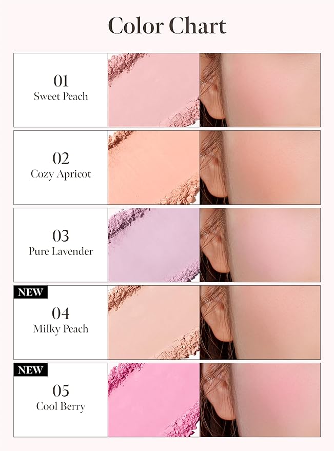 Soft Blur Cheek 05 Cool Berry, Silky Air-Blur Powder Blush for Smooth Pore Blurring Finish, Lightweight Buildable Color, Natural Radiance, Long-Lasting Wear, Soft Blush, Korean Makeup