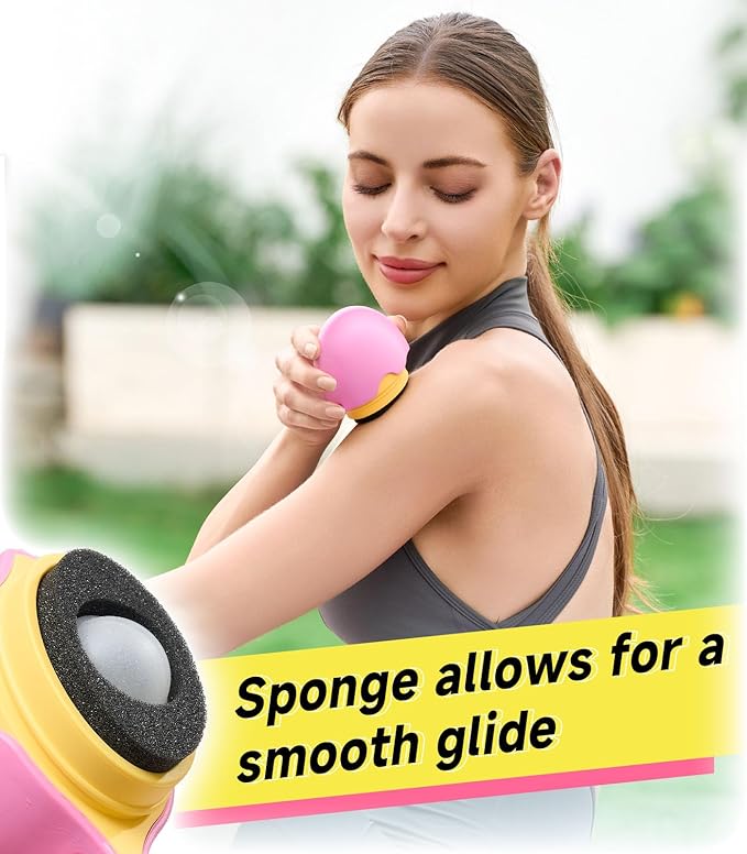 Sunscreen Applicator,Roll-On Sunscreen Applicator for Kids & Adults-Easy Apply Sun Screen Roller Applicator for Mess-Free Sun Protection,Portable Perfect Size for Travel Outdoors(Yellow&Pink)