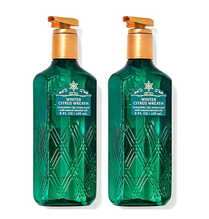 Bath and Body Works Cleansing Gel Hand Soap 8 Ounce 2-Pack (Winter Citrus Wreath)