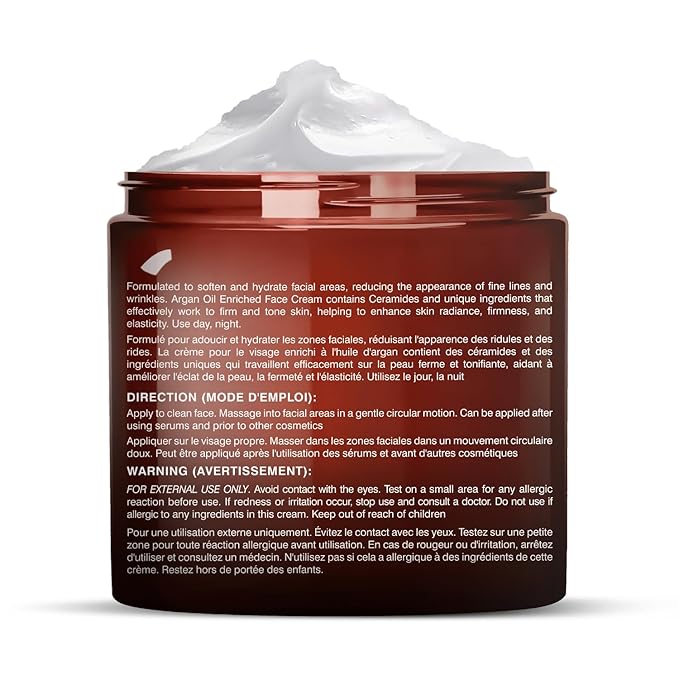 Majestic Pure Whipped Argan Oil Moisturizer Face Cream for Women & Men - With Vitamin E A, Collagen & Ceramides - Hydrates Dry Skin, Oily Skin, Reduces Appearance of Fine Lines – 8oz (Pack of 2)