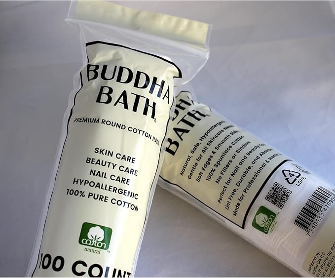 Premium Professional All Natural Facial Cotton Round - Luxurious - 100% Natural - Hypoallergenic - No Fillers - Makeup & Face Cotton - 3 Packs of 100 Rounds - 300 Count