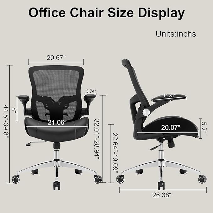 Office Chair Ergonomic Desk Chair-400lbs Big and Tall Heavy Duty, Wide & Soft 3D Modeling Foam Cushion Home Office Desk Chair with Adjustable Seat Height, Executive Computer Task Chair