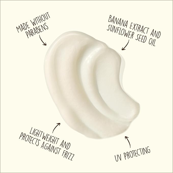 Sun Bum Revitalizing Air Dry Cream - Anti Frizz Styling Cream with Banana Extract and Sunflower Oil - Vegan - Without Parabens - UV Protecting - Helps Smooth and Enhance Natural Hair Texture - 6 fl oz