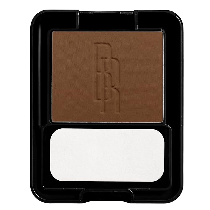 Black Radiance Pressed Powder, Pigment-Rich Matte Finish for Dark Skin Tones, Oil-Absorbing Compact with Mirror & Sponge - Rich Mahogany