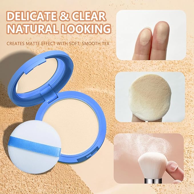 Oil Control Face Pressed Powder,Matte Smooth Flawless Setting Powder Makeup,Waterproof Long Lasting Finishing Powder,Cruelty Free Lightweight Face Cosmetics,0.35Oz(CAPPUCCINO)