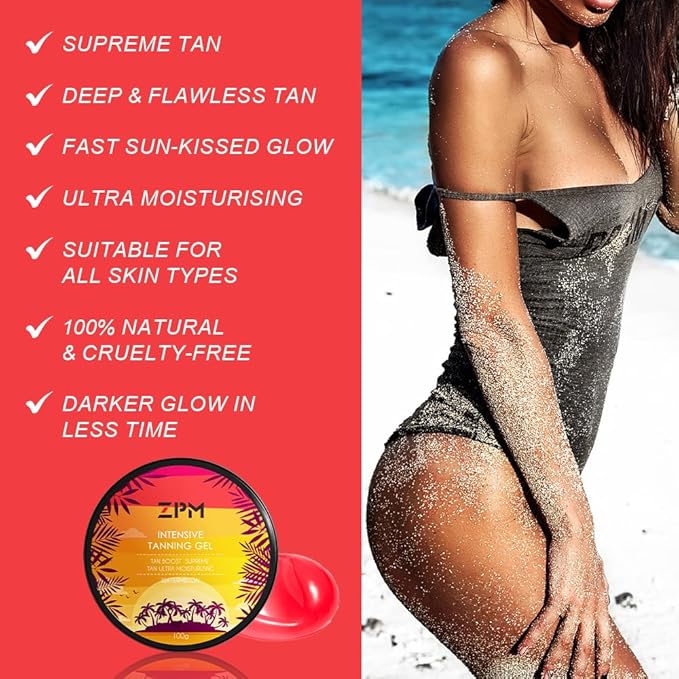 Extreme Dark Intensive Tanning Gel，Dark Tanning Gel For Outdoor Sun, Natural Intense Tanning Butter With Watermelon Scent For Faster Darker Tan,Vegan and Cruelty-Free, Spf0 100g