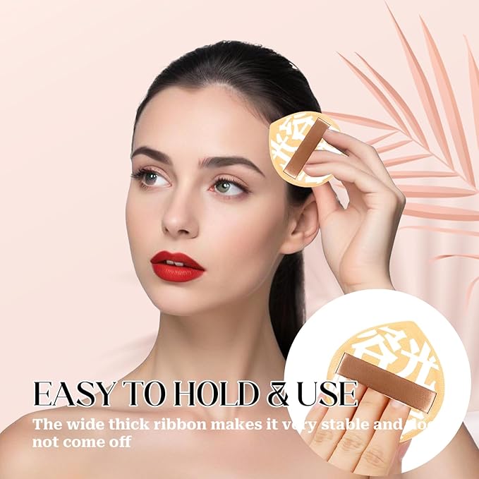 4 Pcs Korean Makeup Sponge, Soft Teardrop Setting Powder Puff Makeup Cushion Puff Sponge for Foundation Concealer, Liquid, Cream, and Powder (Large Size) - B