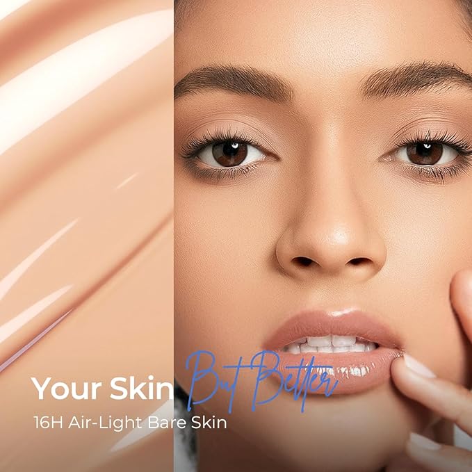 SACE LADY Bare Touch Skin Tint SPF 30, Skin-Like Serum Tinted Moisturizer Lasts Up to 16HR, Lightweight Natural Matte Glow Finish, Infused with Peptides and Hyaluronic Acid (#03 Natural)
