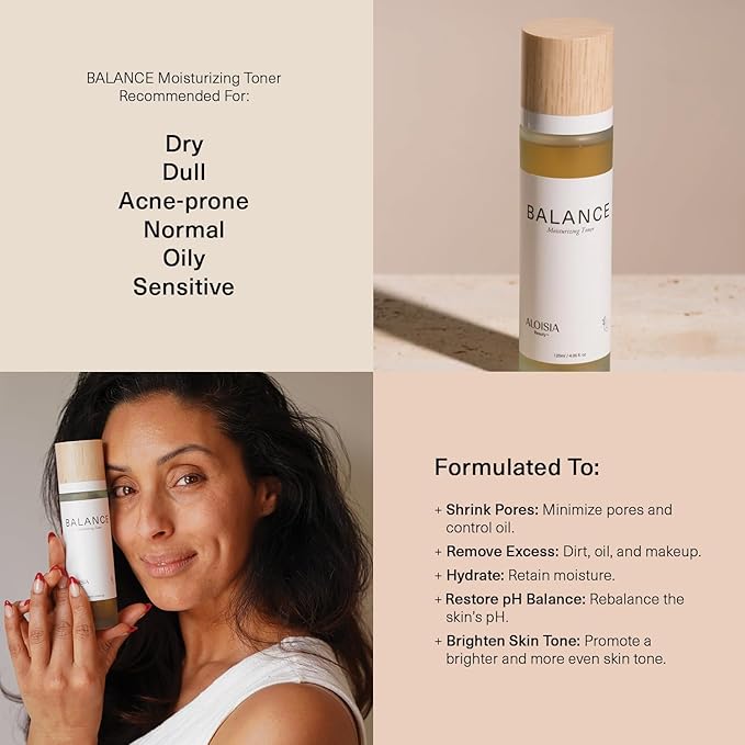 Balance Moisturizing Toner - Daily Facial Toner for All Skin Types, Hydrate and Refresh Skin While Balancing pH Levels